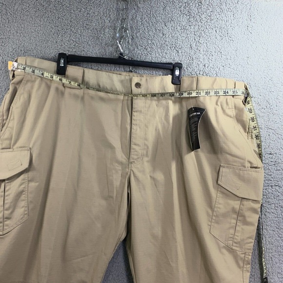 Tact Squad Pants Mens 54 x37 Khaki Ripstop Cargo Pockets Elastic Waist - Picture 6 of 15